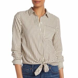 Madewell Tie Front Shirt in Maitland Stripe